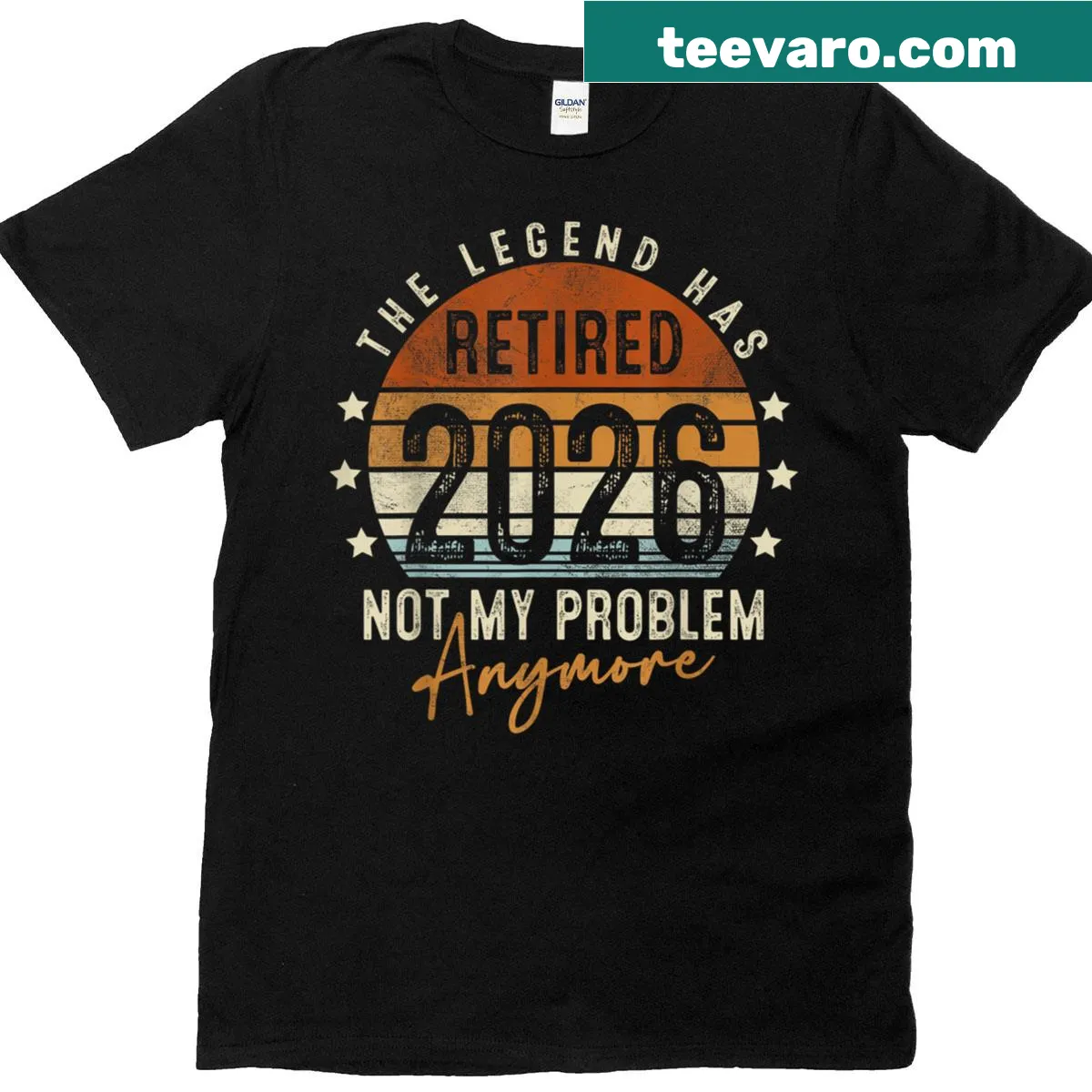 Funny retirement t-shirt saying 'Legend Has Retired' — on a men's t-shirt