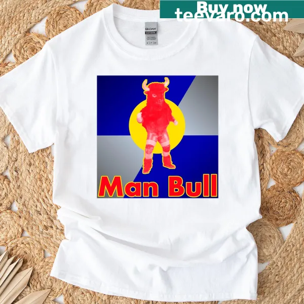Humorous t-shirt featuring Mantaur wrestling character illustration