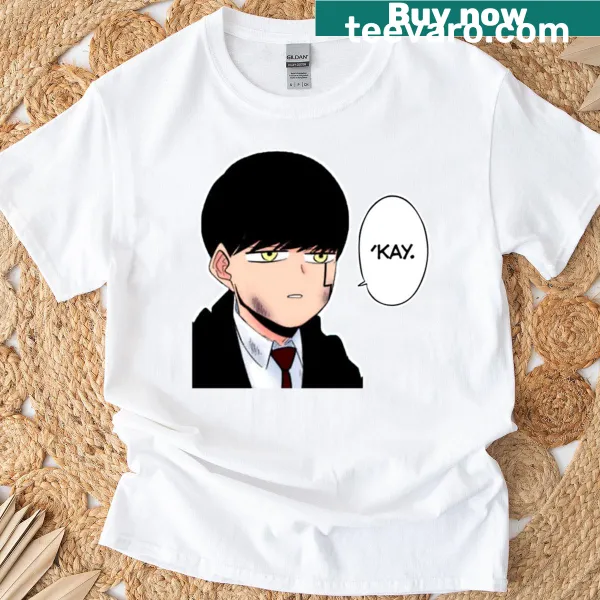 Humorous t-shirt featuring the word 'Okay' in relation to Mashle