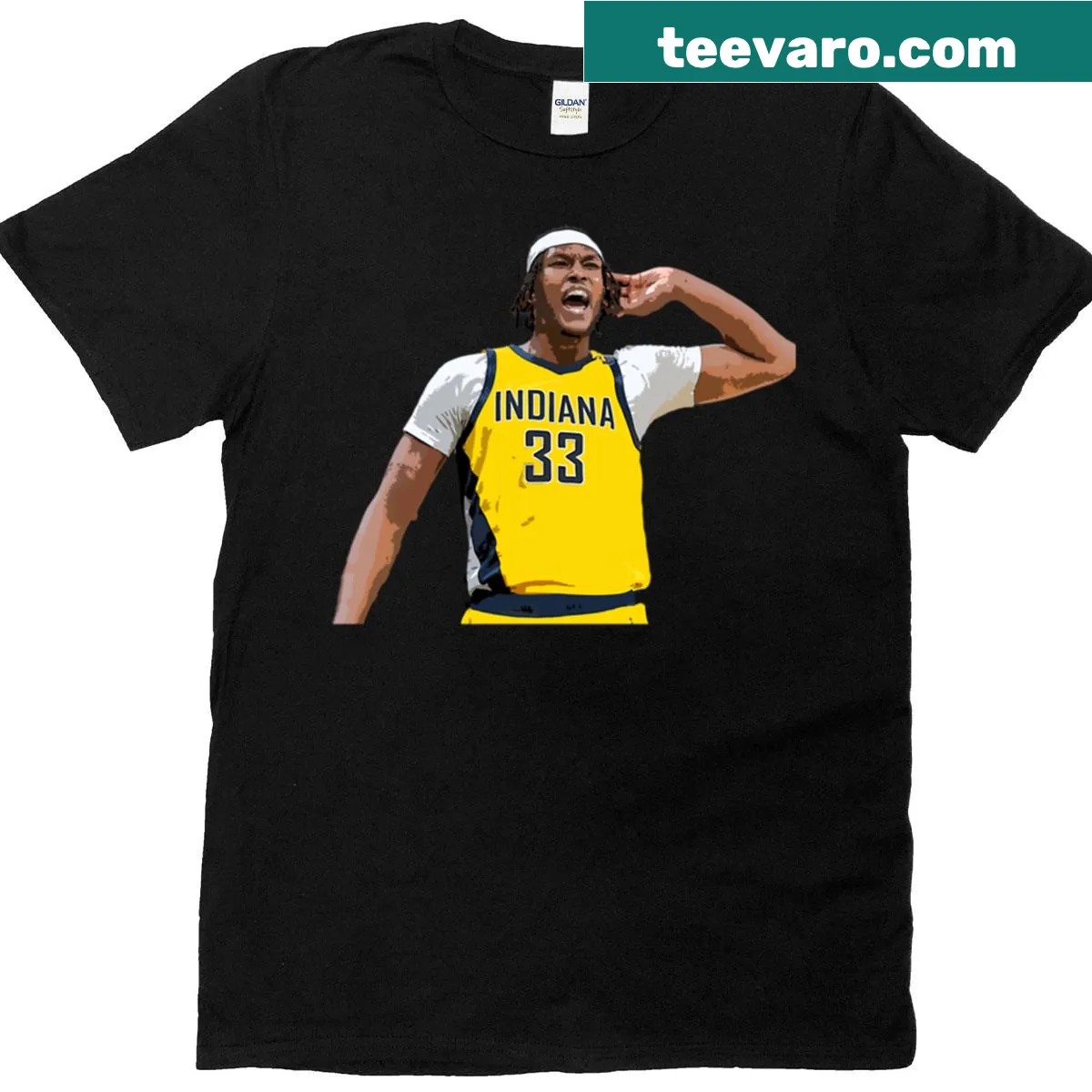 Myles Turner T-shirt with bold typography — on a men's t-shirt