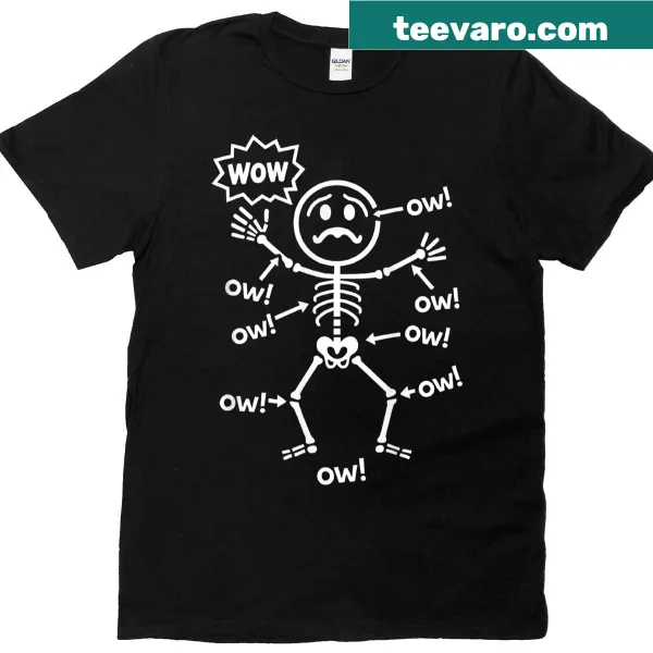 Funny character t-shirt with comical repeating phrase