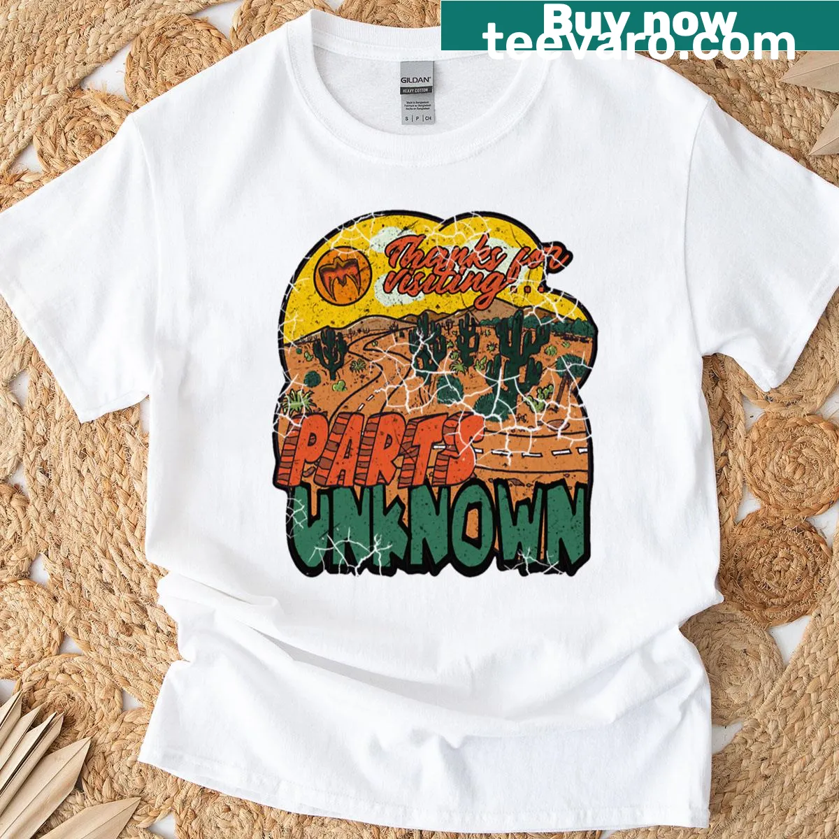 Emblematic T-shirt representing travel and adventure — on a men's t-shirt