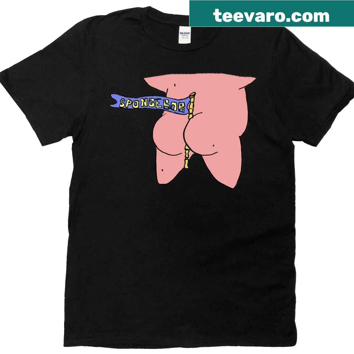 Cartoon Patrick with humorous 'Butt Gains' text — on a men's t-shirt