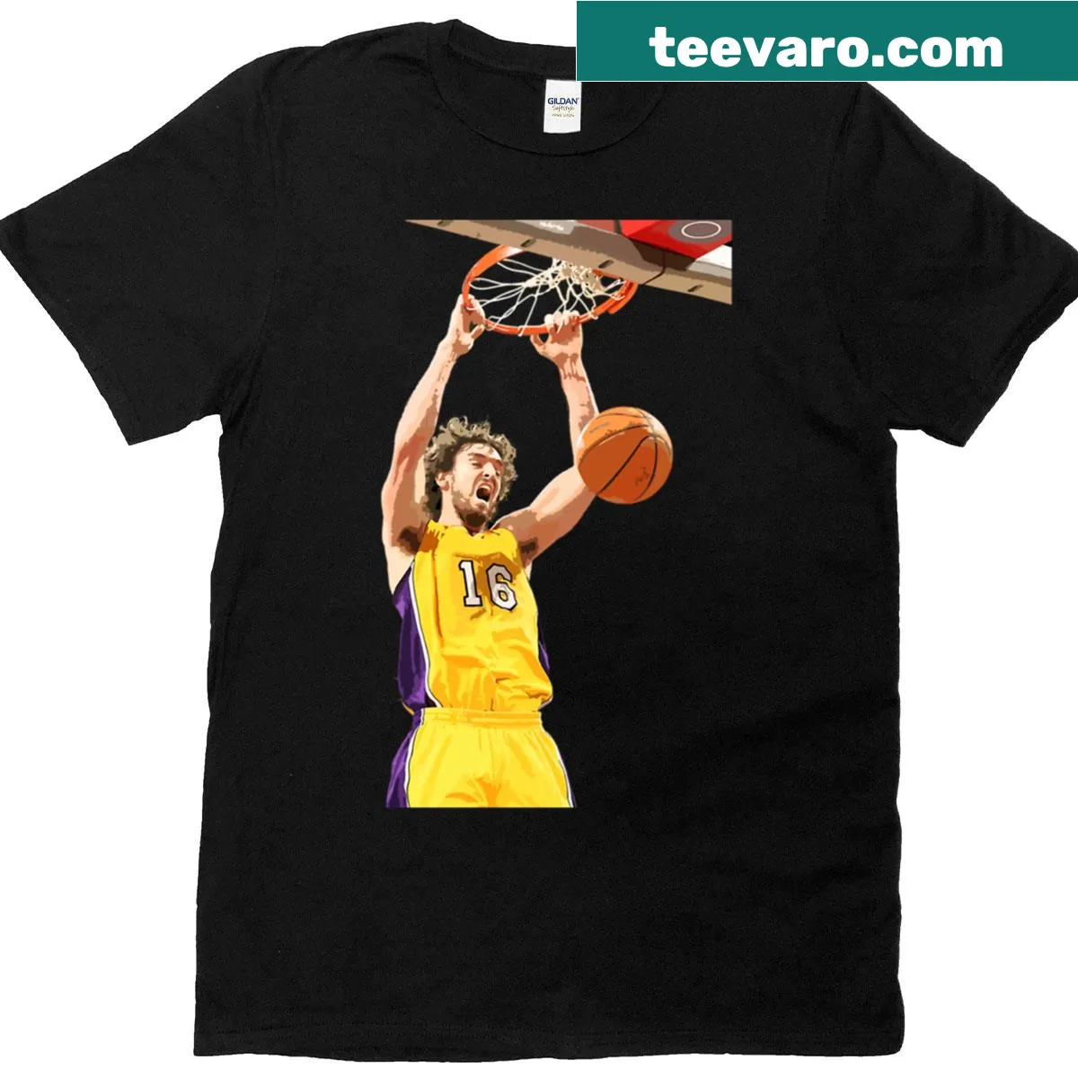 Pau Gasol T-shirt featuring his iconic silhouette — on a men's t-shirt