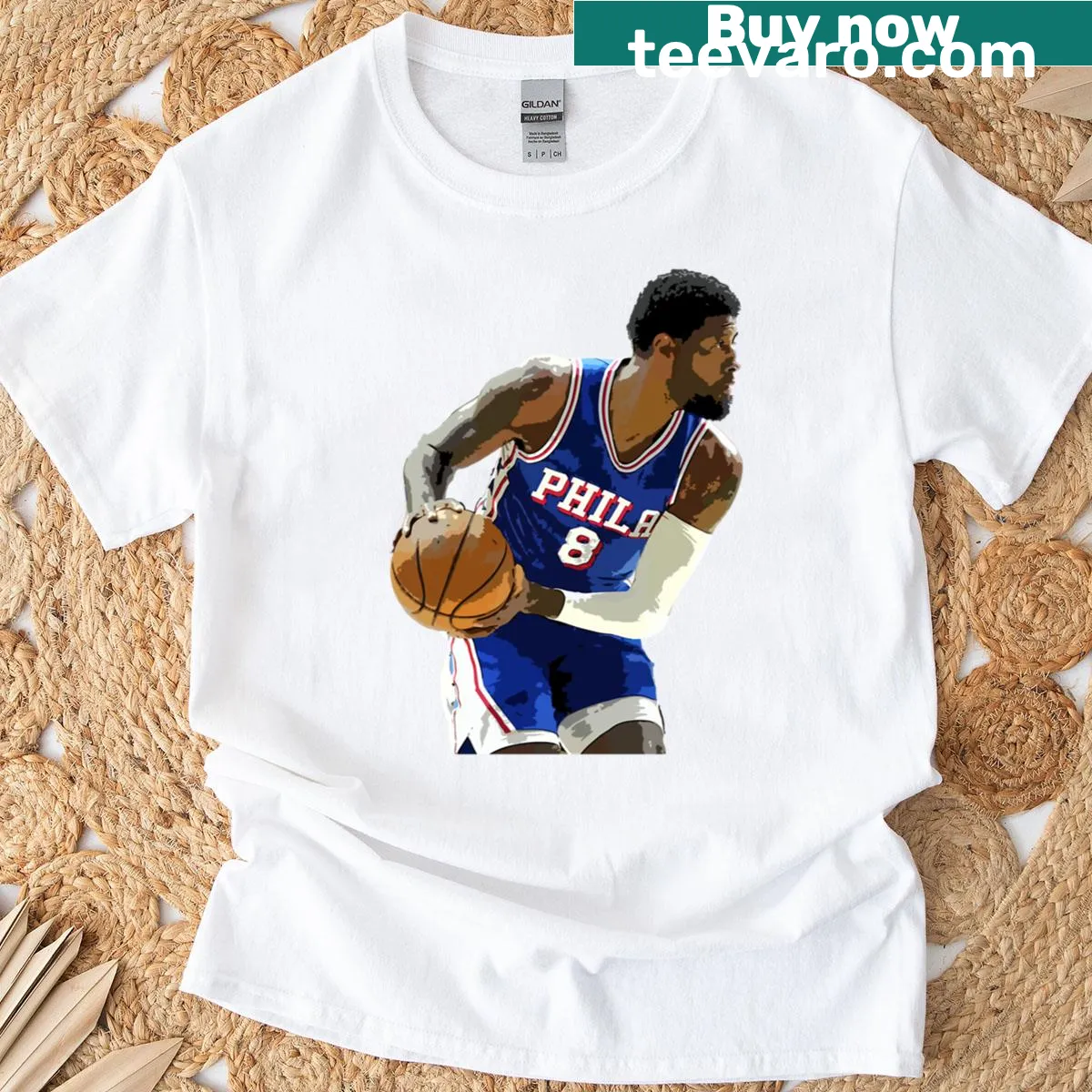 Simple Paul George t-shirt featuring his name in bold typography — on a men's t-shirt