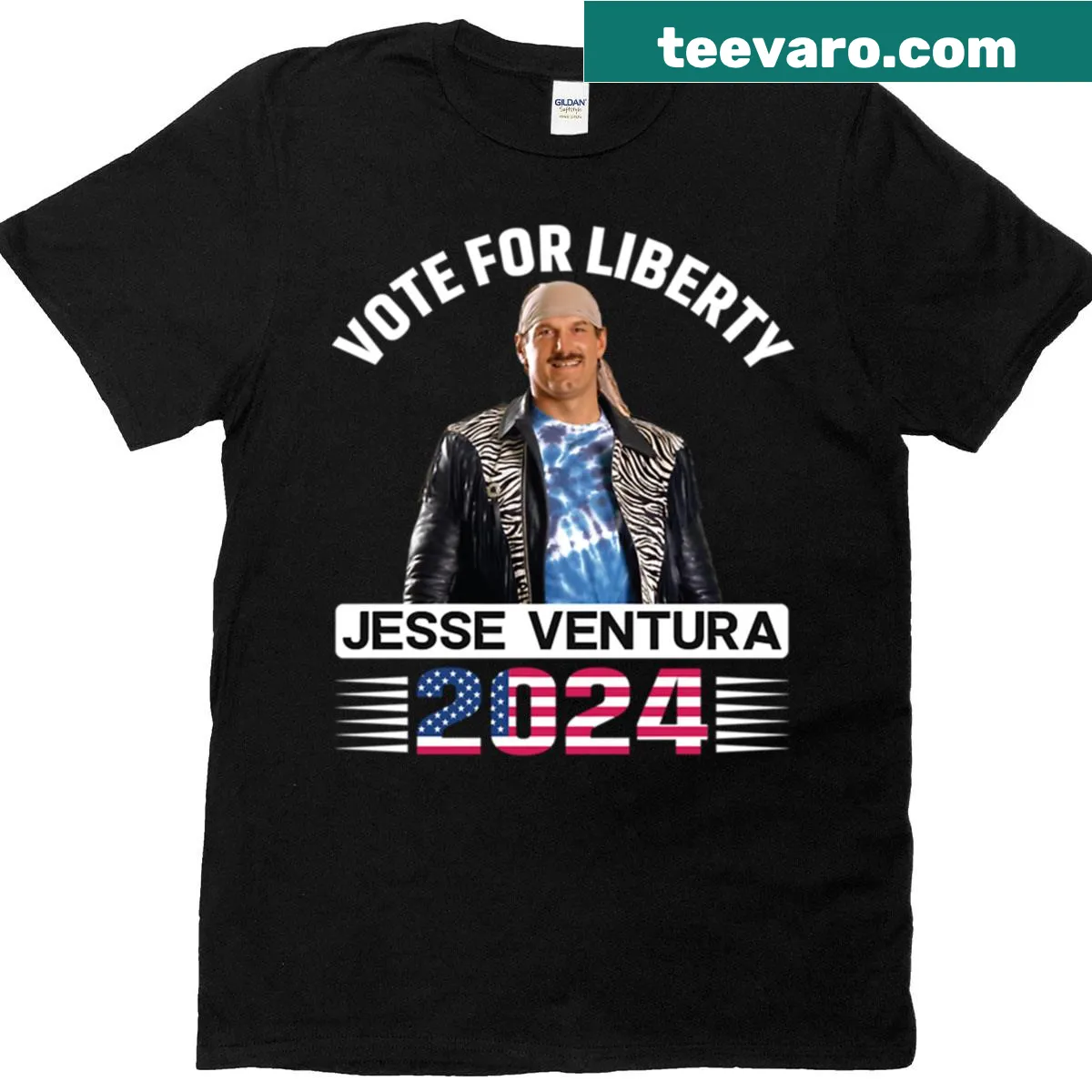 T-shirt featuring the text 'Presaent 2024' in a stylish graphic — on a men's t-shirt