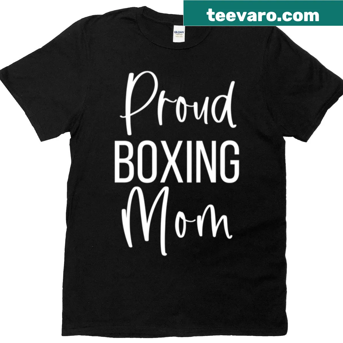 T-shirt for proud boxing moms with supportive text — on a men's t-shirt