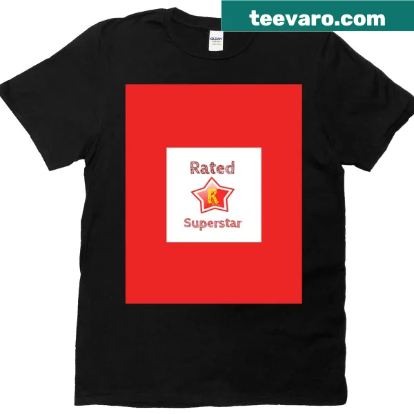 Bold t-shirt celebrating the Rated R Superstar in wrestling