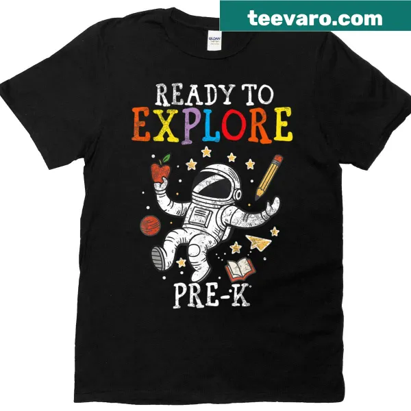 Kids T-shirt with cartoon astronaut design for first day of school