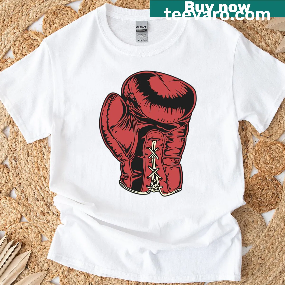 Illustration of red boxing gloves on a boxing lovers t-shirt — on a men's t-shirt