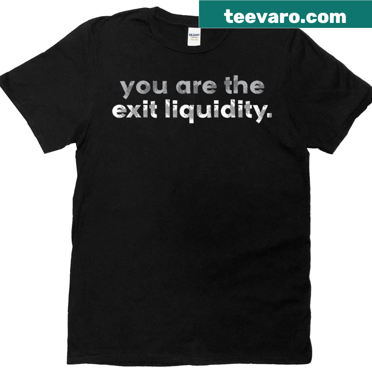 Funny cryptocurrency meme-themed T-shirt with retro design — on a men's t-shirt