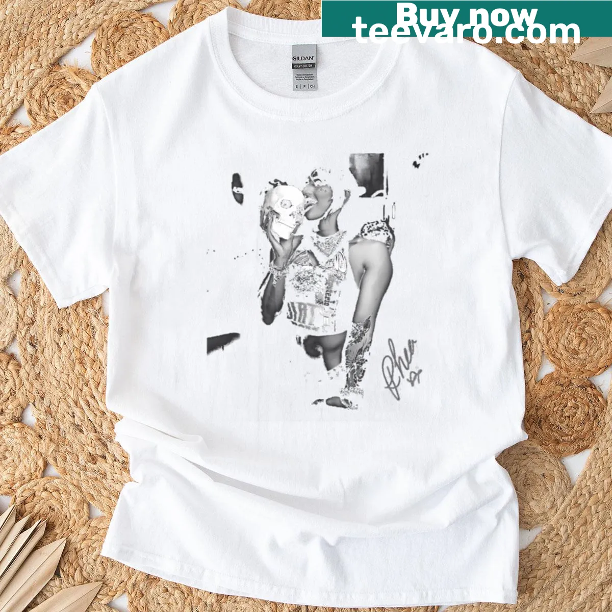 Rhea Ripley Skull Wrestling t-shirt with edgy graphic design — on a men's t-shirt