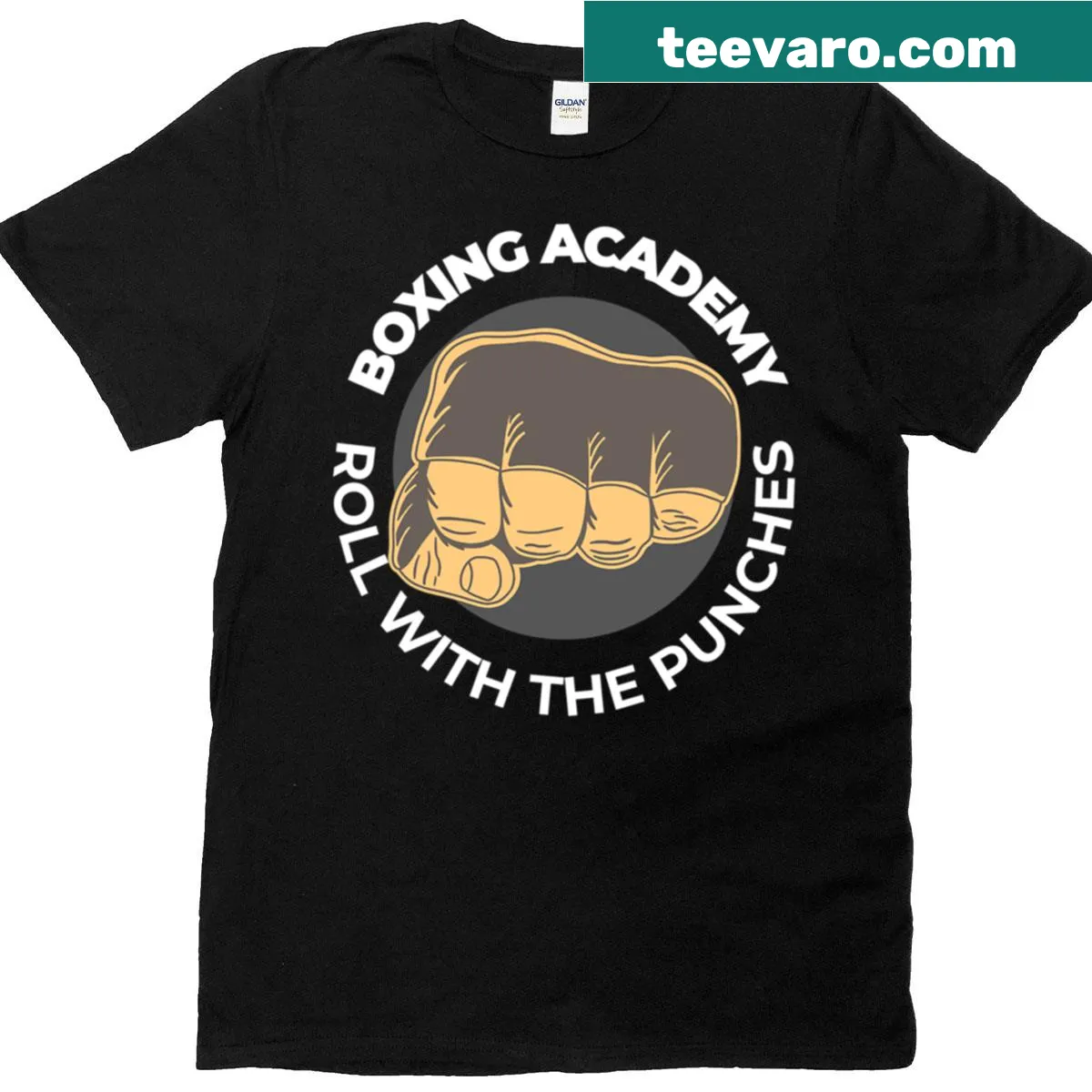 Inspirational t-shirt with 'Roll With The Punches' text — on a men's t-shirt