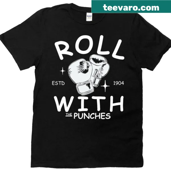 Inspirational T-shirt with the phrase 'Roll With Your Punches' in bold text