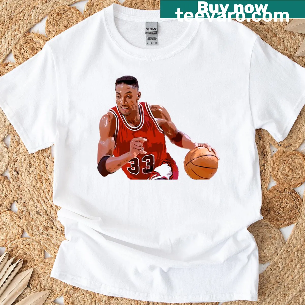 Scottie Pippen t-shirt honoring the basketball legend — on a men's t-shirt
