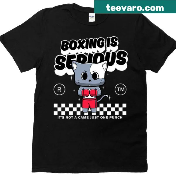 Illustrated boxing punch t-shirt with a serious design