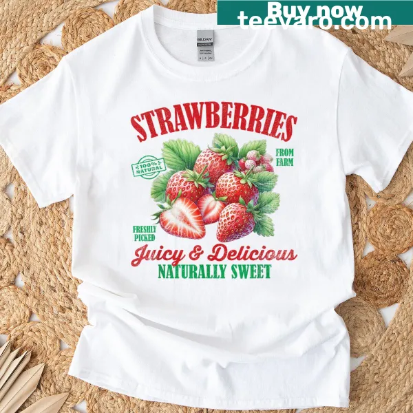 Vintage t-shirt with retro strawberry graphic