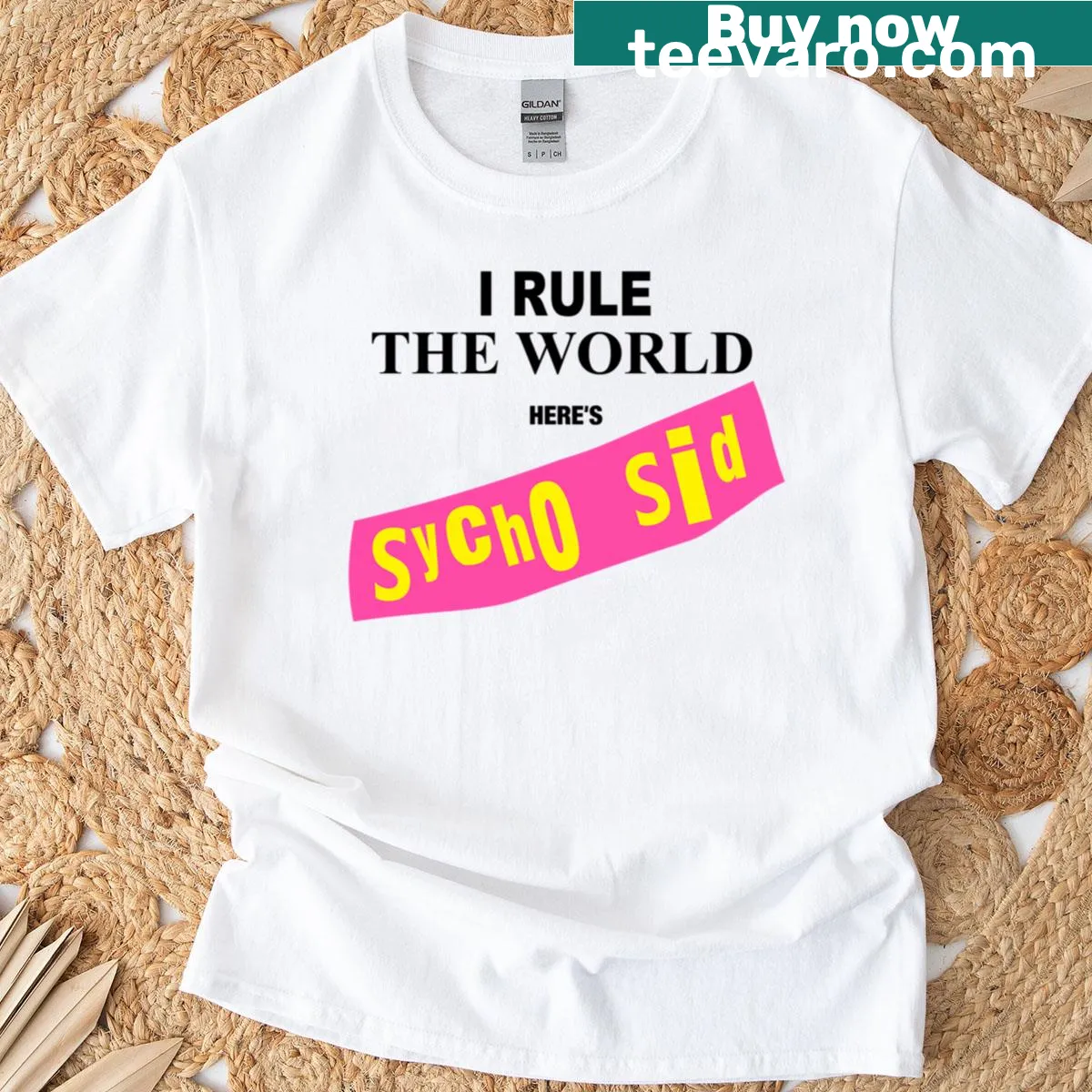Sycho Sid Wrestling T-shirt with bold typography design — on a men's t-shirt