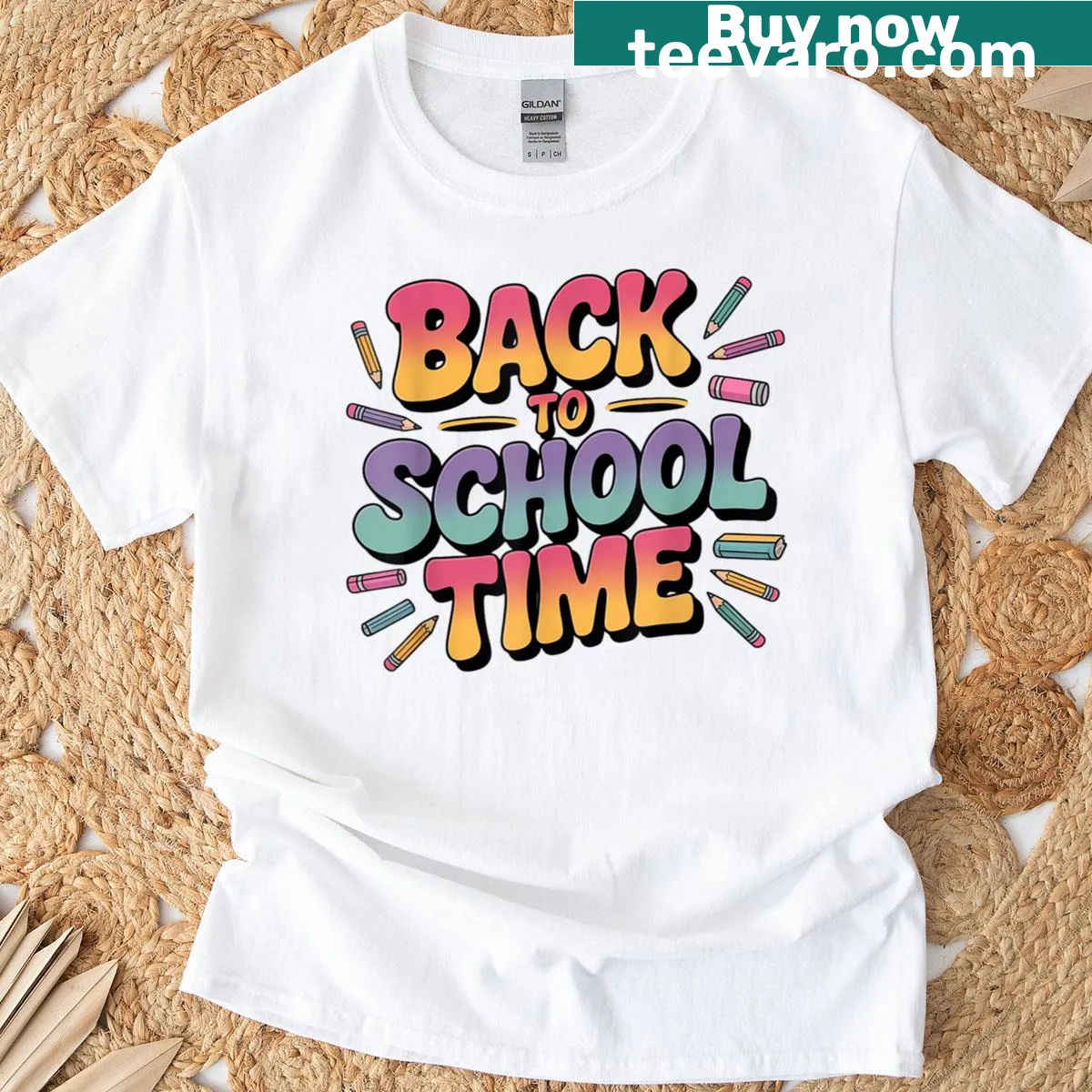 Illustrated T-shirt celebrating teachers and students for back-to-school — on a men's t-shirt