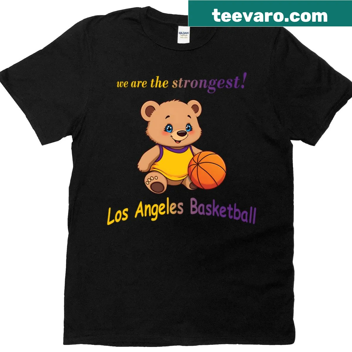 Teddy bear in a basketball uniform graphic T-shirt — on a men's t-shirt