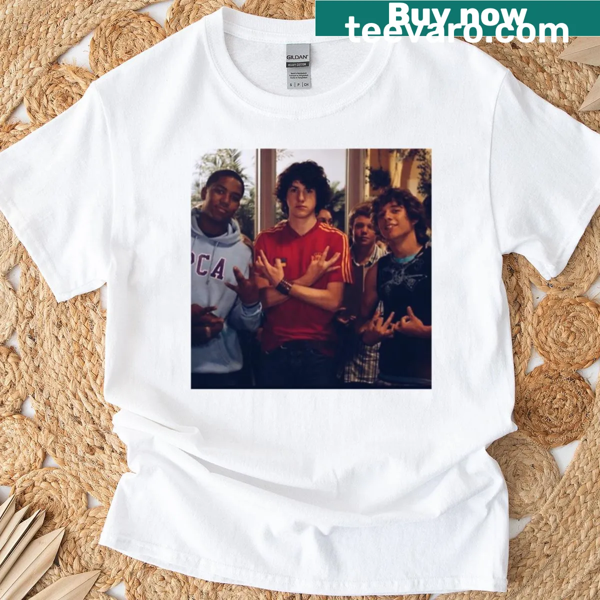 Illustrative Zoey 101 T-shirt featuring a memorable scene from the show — on a men's t-shirt