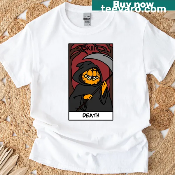 Garfield-themed death tarot card t-shirt