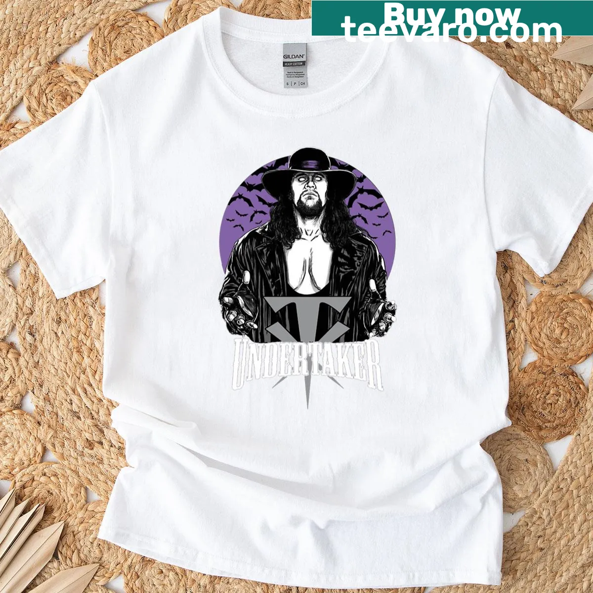 Vintage-style Undertaker t-shirt honoring an iconic wrestler — on a men's t-shirt