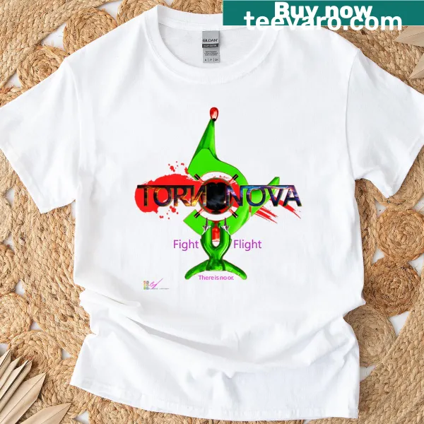 Abstract typography T-shirt with the phrase 'Torn Nova'
