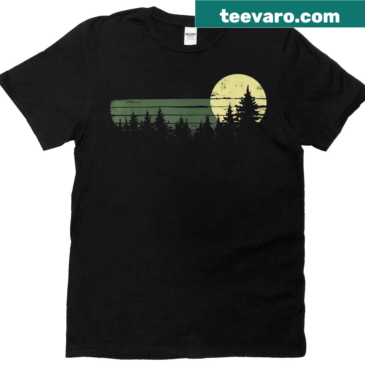 Vintage nature-themed t-shirt celebrating trees and mountains — on a men's t-shirt
