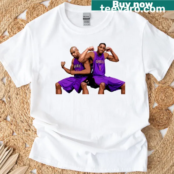 T-shirt featuring Vince Carter and Tracy McGrady graphics