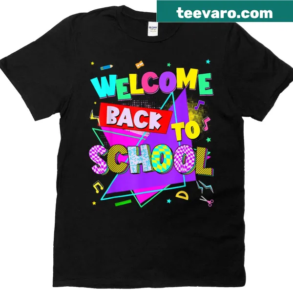 Vintage back-to-school t-shirt with 'Welcome Back To School' text