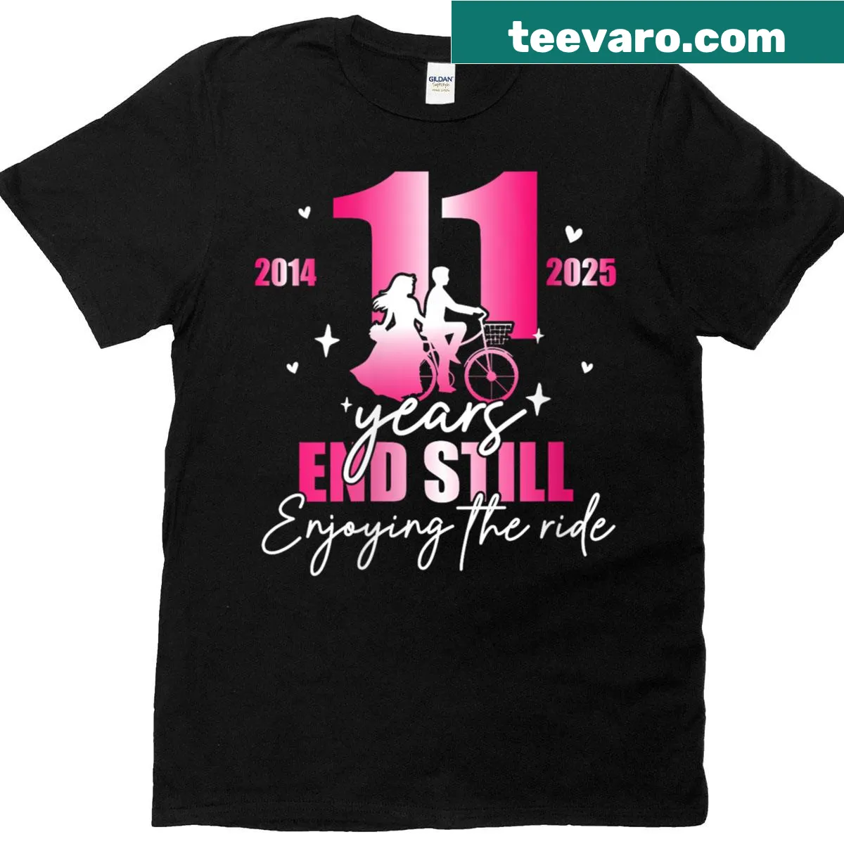 Sentimental anniversary T-shirt celebrating 11 years of marriage — on a men's t-shirt