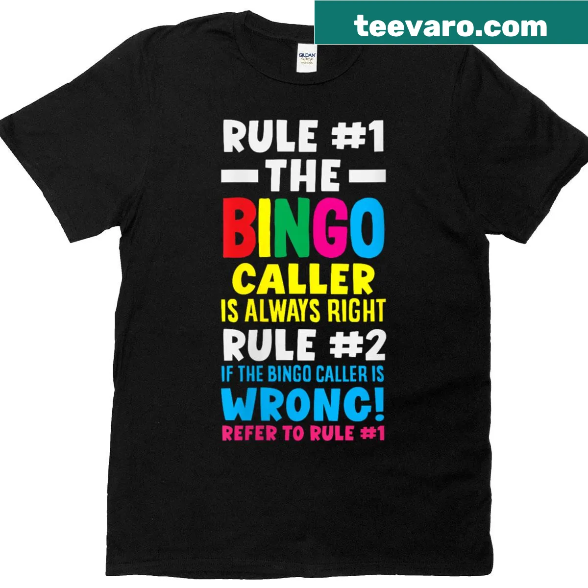 Funny bingo caller t-shirt with bold text — on a men's t-shirt
