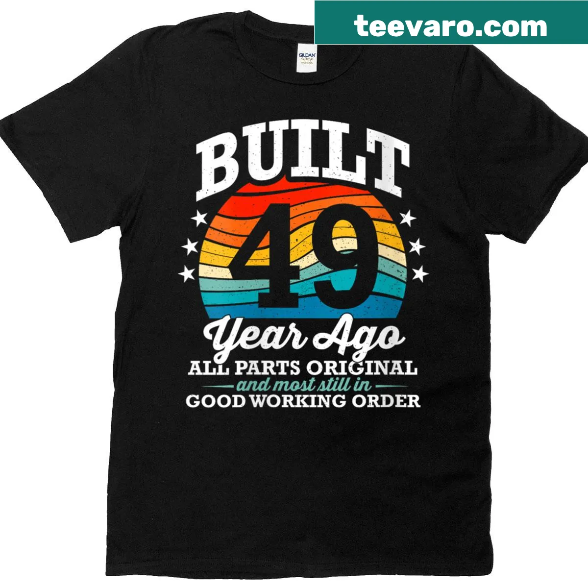 Vintage-style shirt that celebrates turning 49 years old — on a men's t-shirt