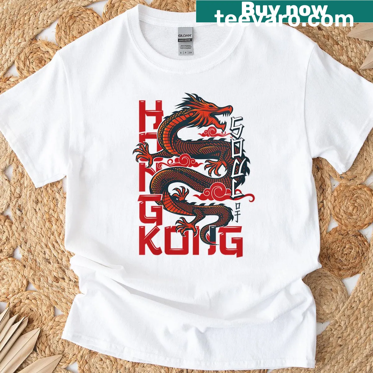 Bold dragon illustration design on a t-shirt — on a men's t-shirt