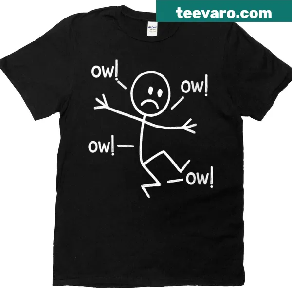 Cartoon character t-shirt with the phrase 'Ow Ow Ow' in a playful design.