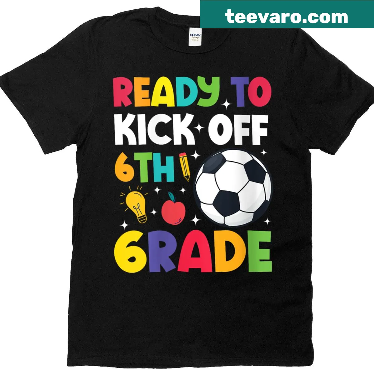 6th grade soccer T-shirt for kids — on a men's t-shirt