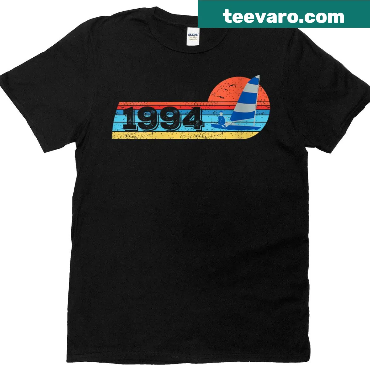 Vintage 1994 sailing themed T-shirt with nostalgic design — on a men's t-shirt