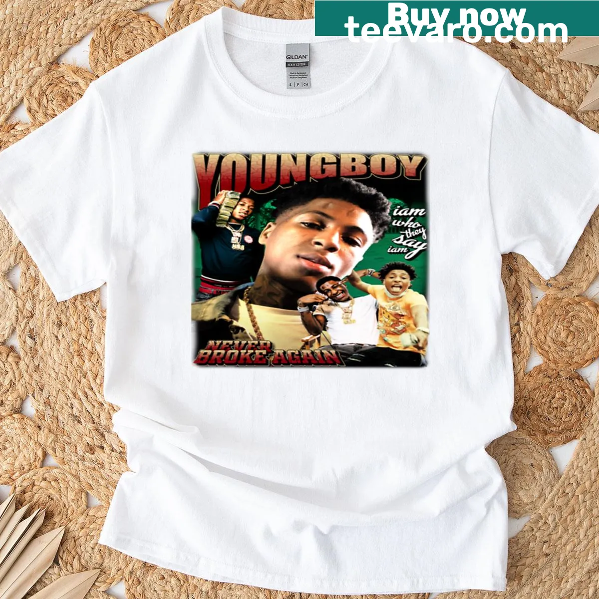 Playful illustration of Yoroung character on a boy's T-shirt. — on a men's t-shirt