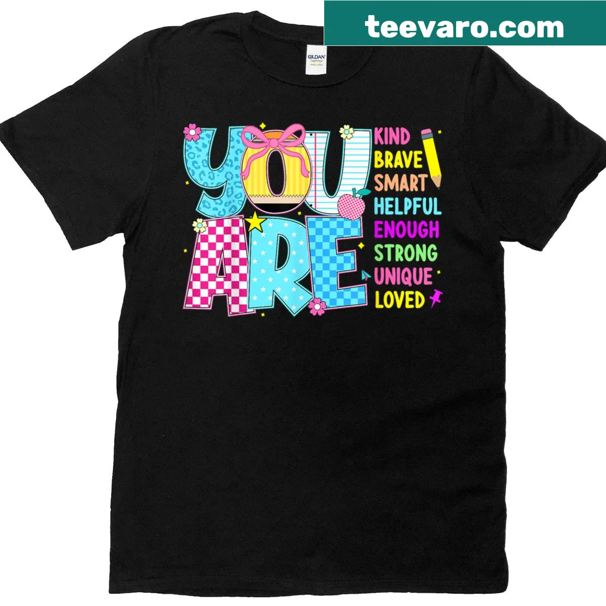 Motivational t-shirt for kids with inspiring words — on a men's t-shirt