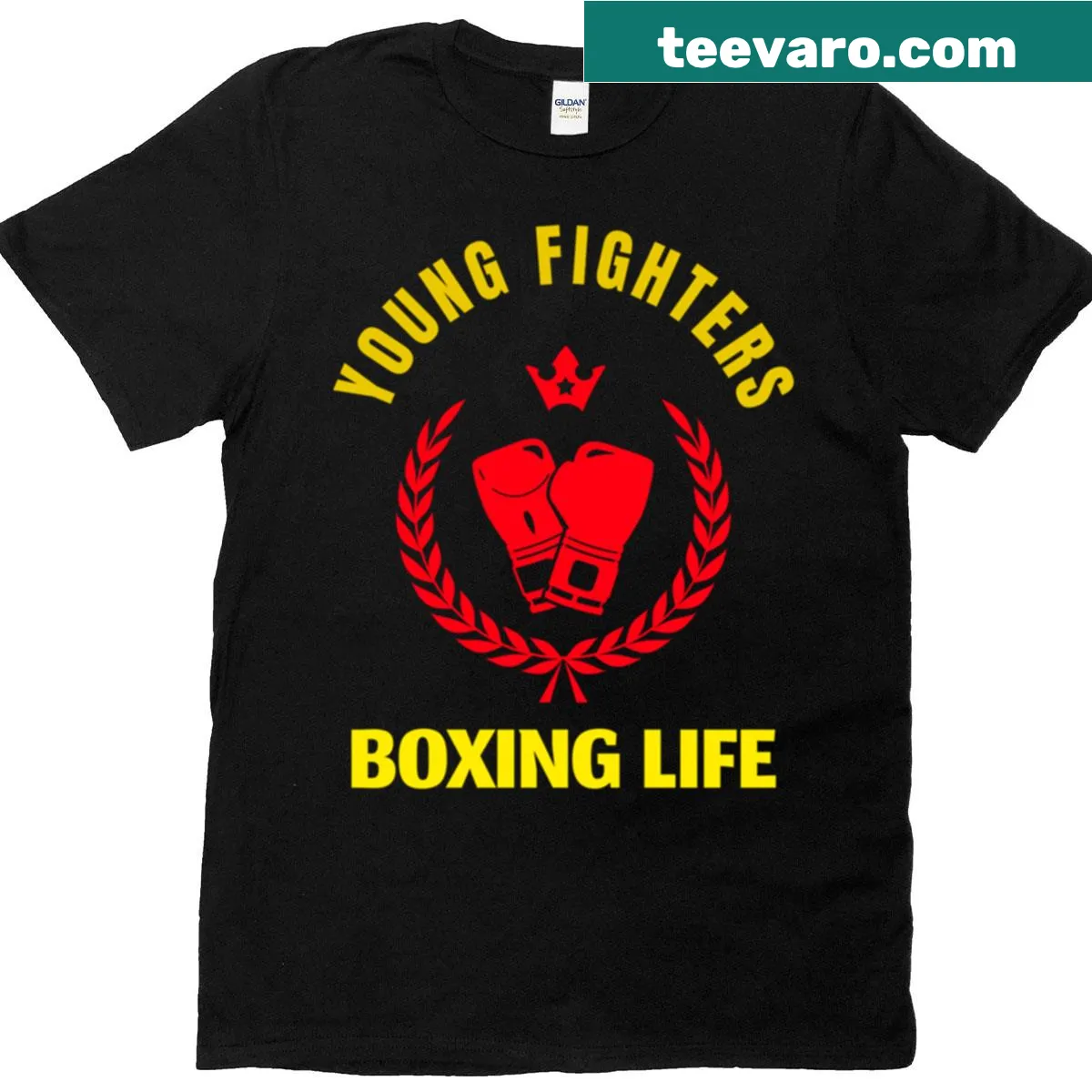 Boxing life t-shirt with the phrase 'Young Fighters' — on a men's t-shirt
