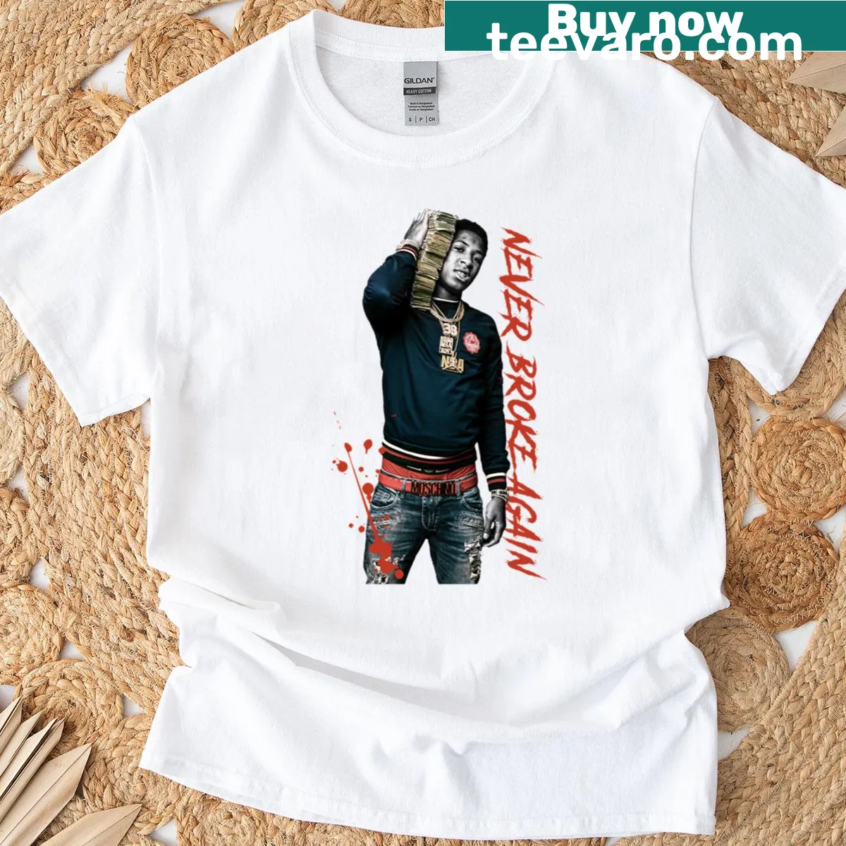 Youngboy Never Broke Again T-shirt with captivating graphic — on a men's t-shirt
