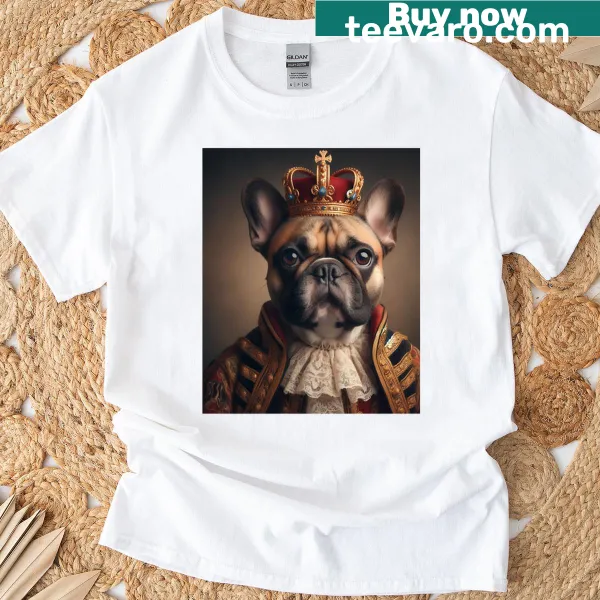 French Bulldog t-shirt featuring a regal Baroque portrait