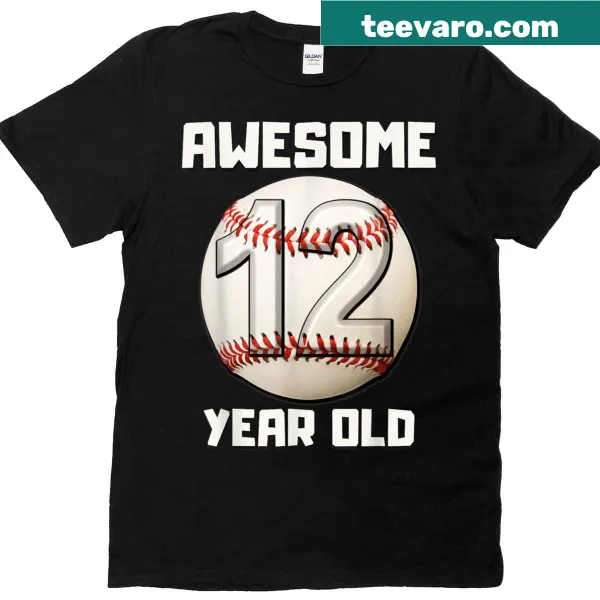 Dabbing baseball design t-shirt for 12th birthday celebration