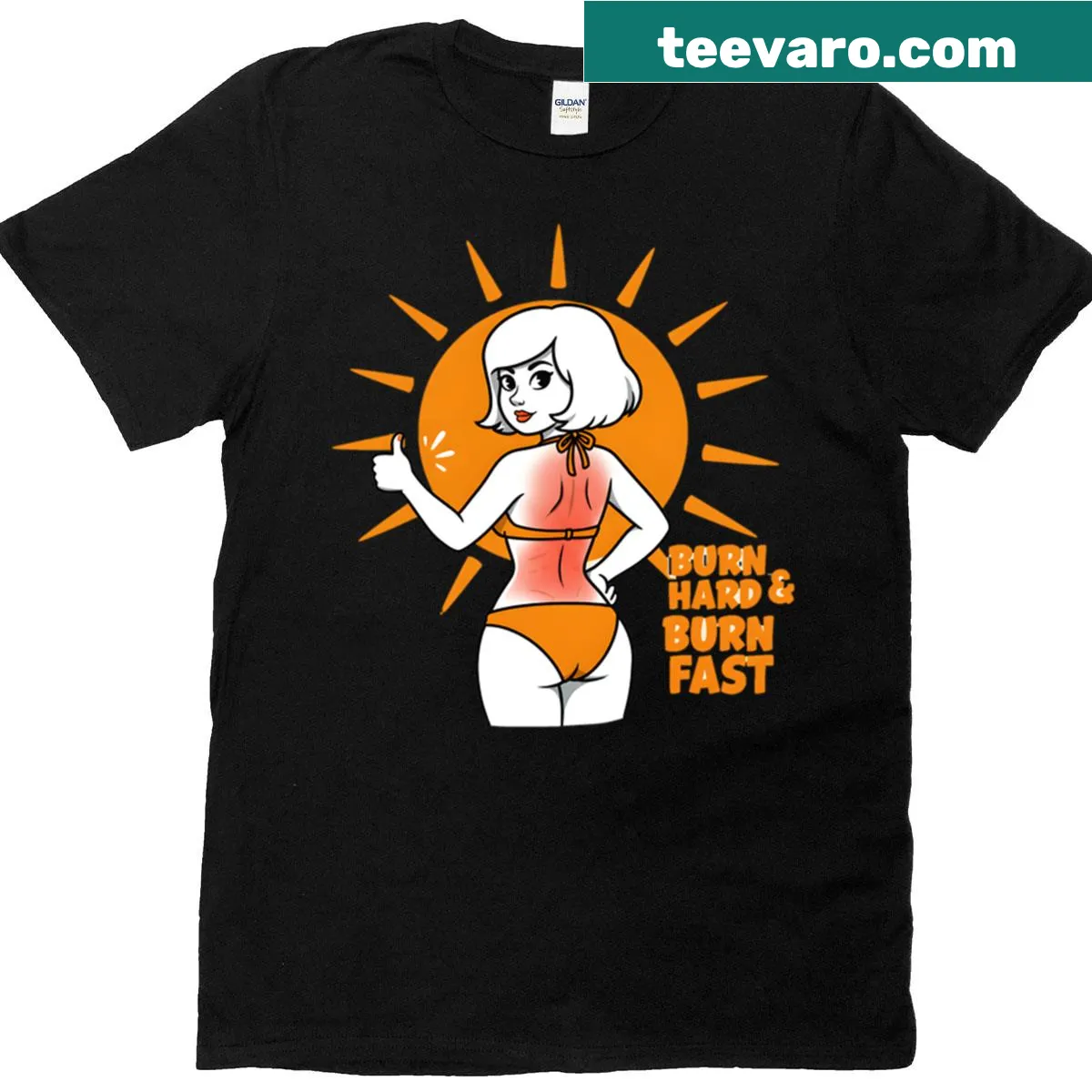 Motivational T-shirt with the phrase 'Burn Hard And Burn Fast' — on a men's t-shirt