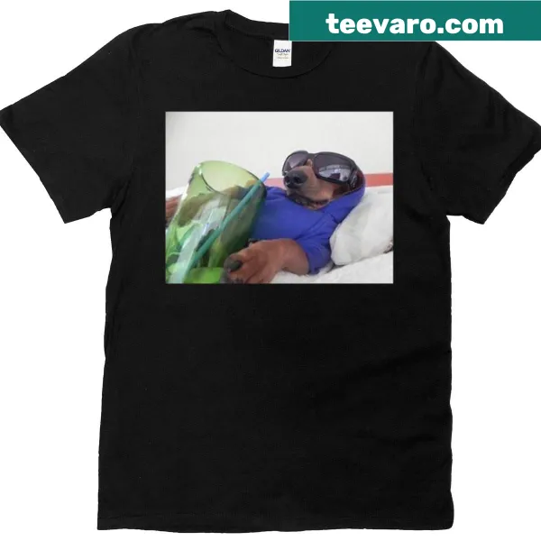 Chill dog illustration on a premium t-shirt for dog lovers
