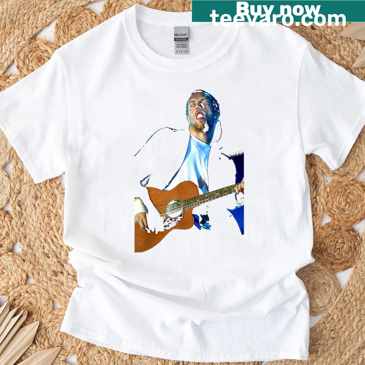 Coldplay A Rush Of Blood To The Head t-shirt with album title design — on a men's t-shirt