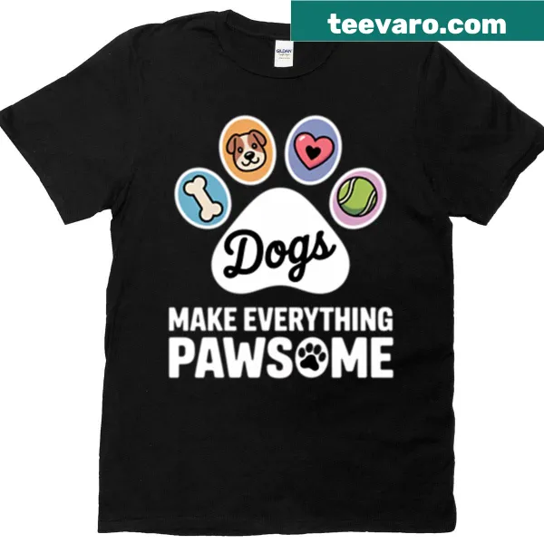 Adorable paw print graphic on a t-shirt