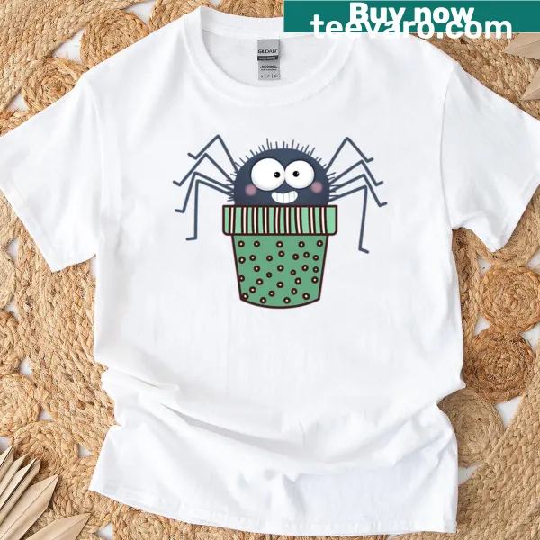 Oversized t-shirt displaying a cute spider plant illustration