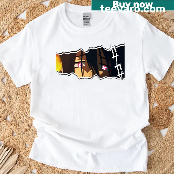 Intense anime eyes illustration design on a t-shirt